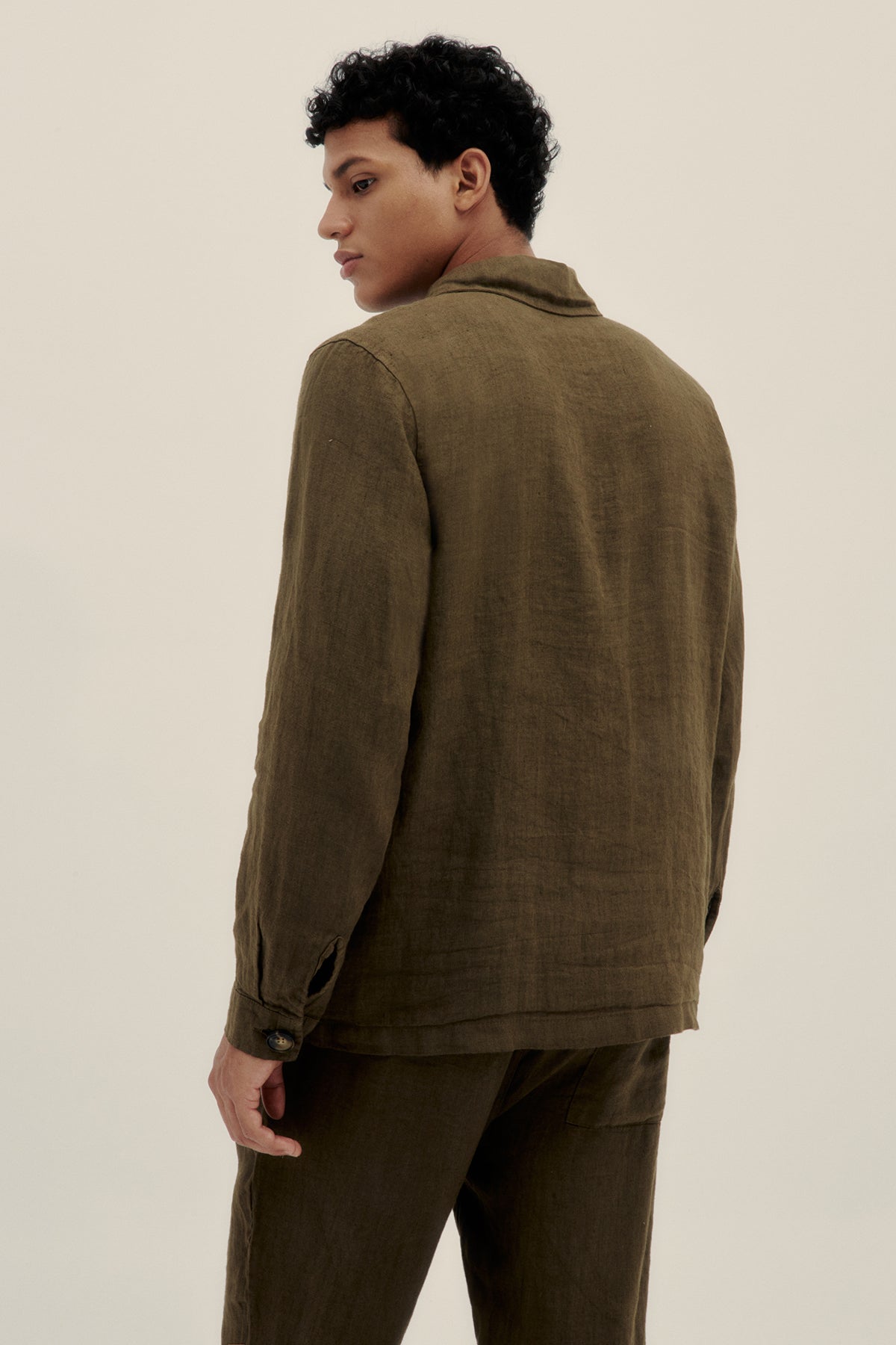 Chaqueta De Lino Premium Oliva - Polonio