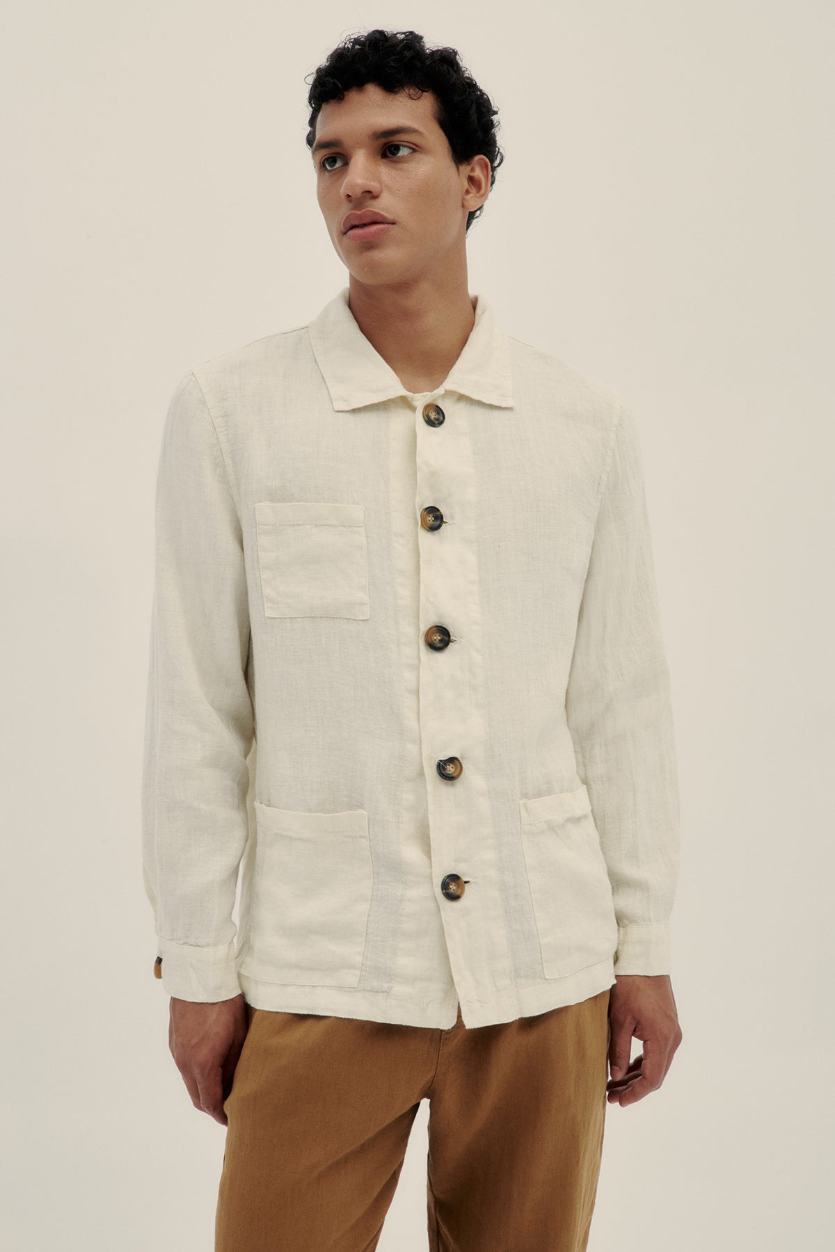 Chaqueta Lino Premium Crema - Polonio