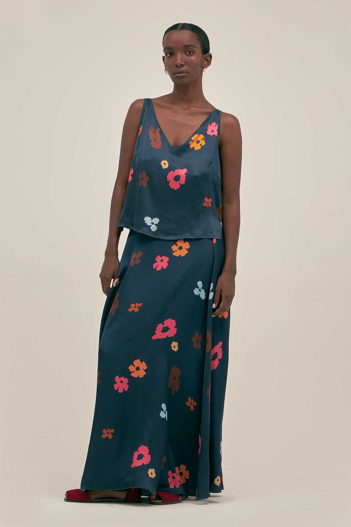 Falda Maxi Poppy Night - Polonio