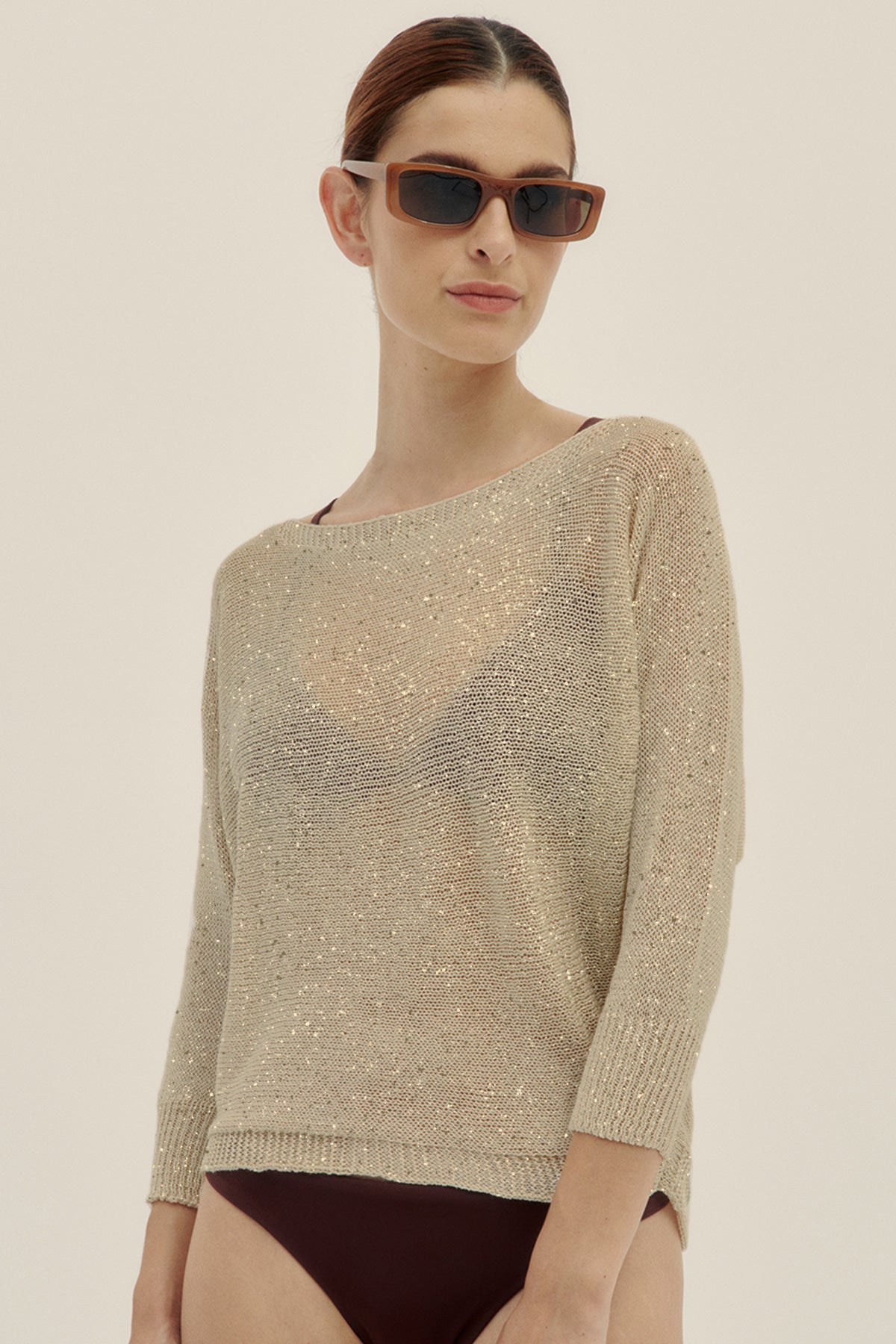 Jersey Lu Ring de Lurex Oro - Polonio