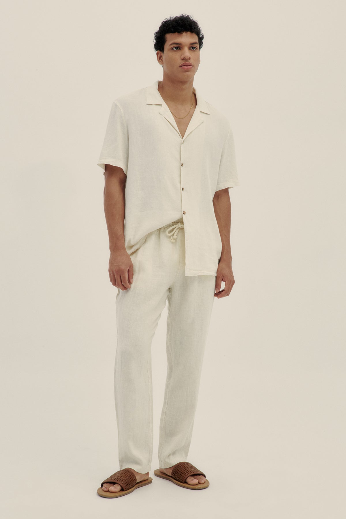 Pantalón 100% Lino Premium Blanco - Polonio