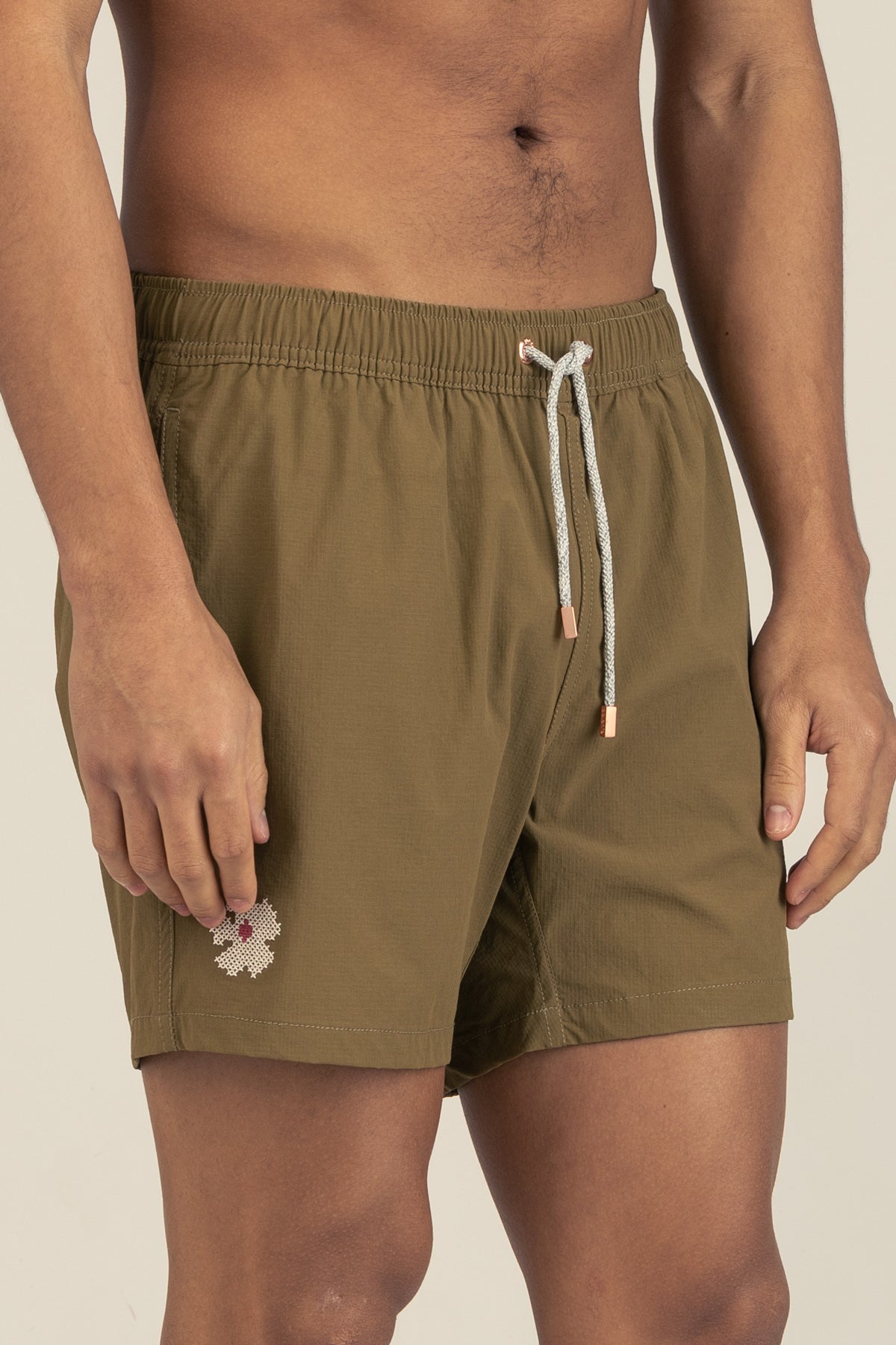 Short de Baño Classic Bordado Army - Polonio