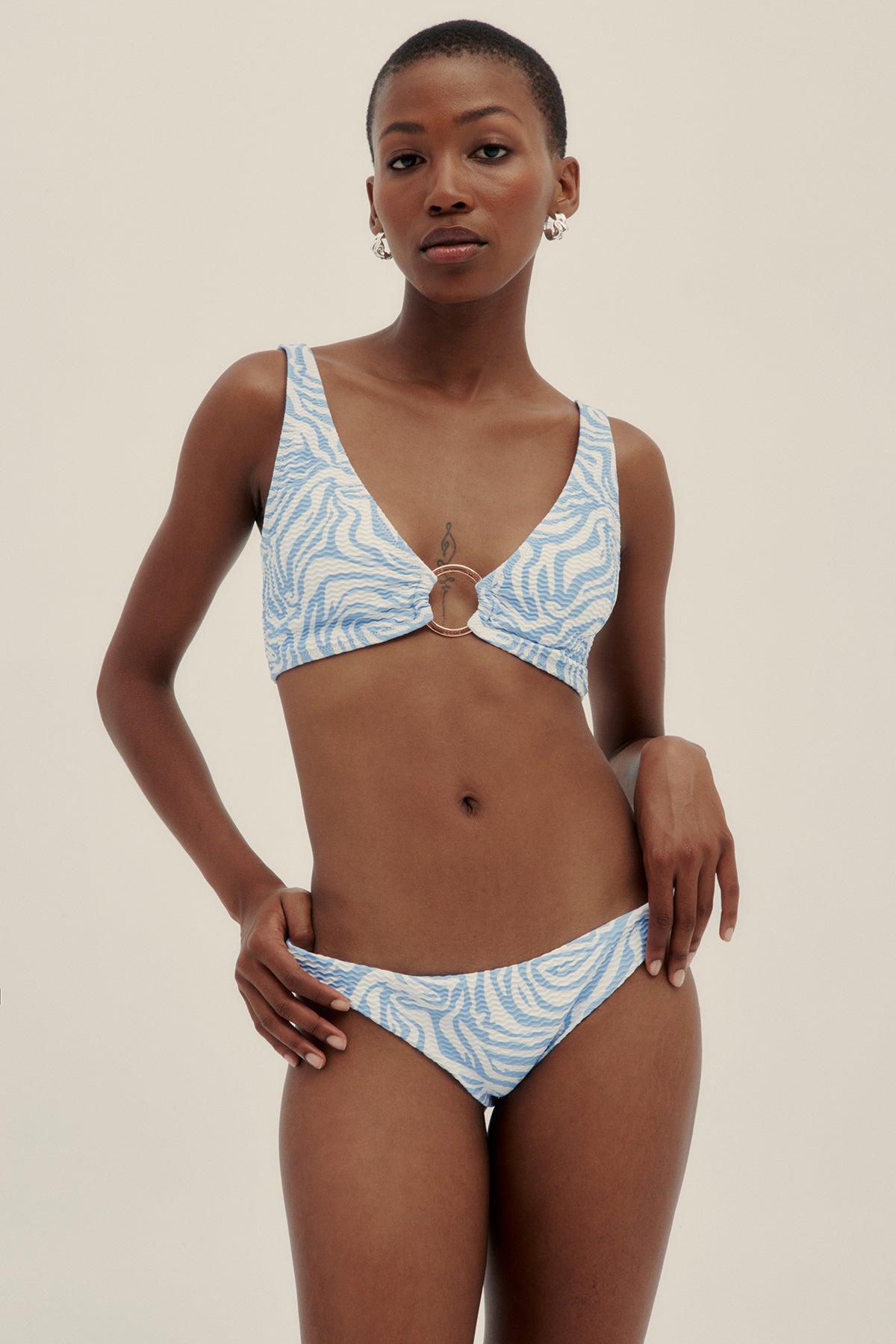 Braguita Bikini Mica Zebra Cielo - Polonio