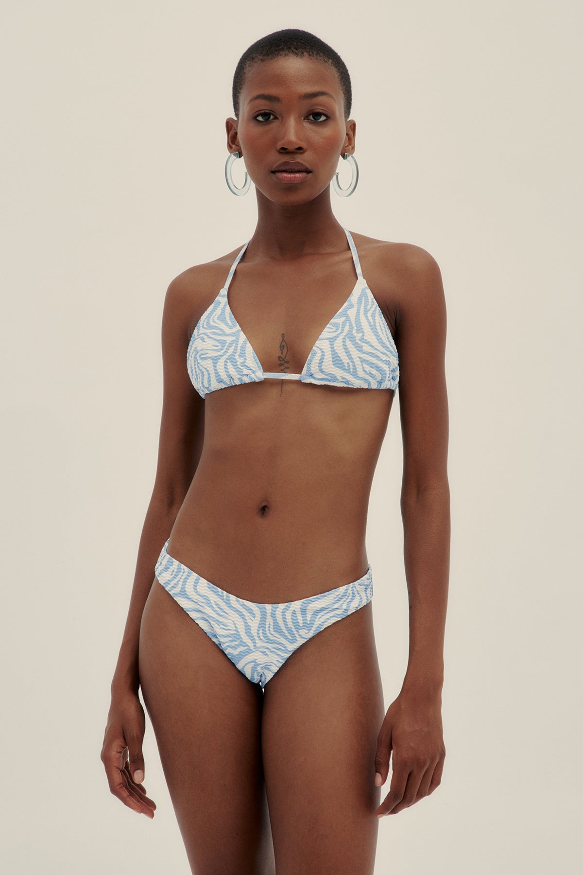 Braguita Bikini Vintage Zebra Cielo - Polonio