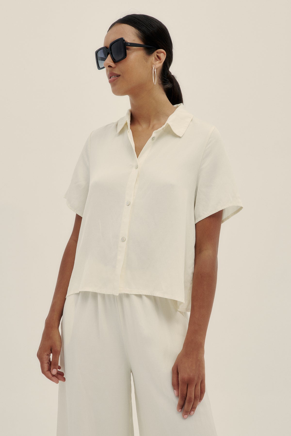 Camisa Manga Corta Crema - Polonio