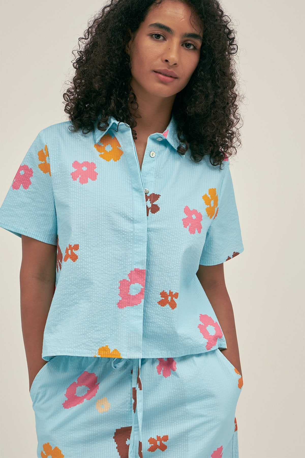 Camisa Manga Corta Poppy Sky - Polonio