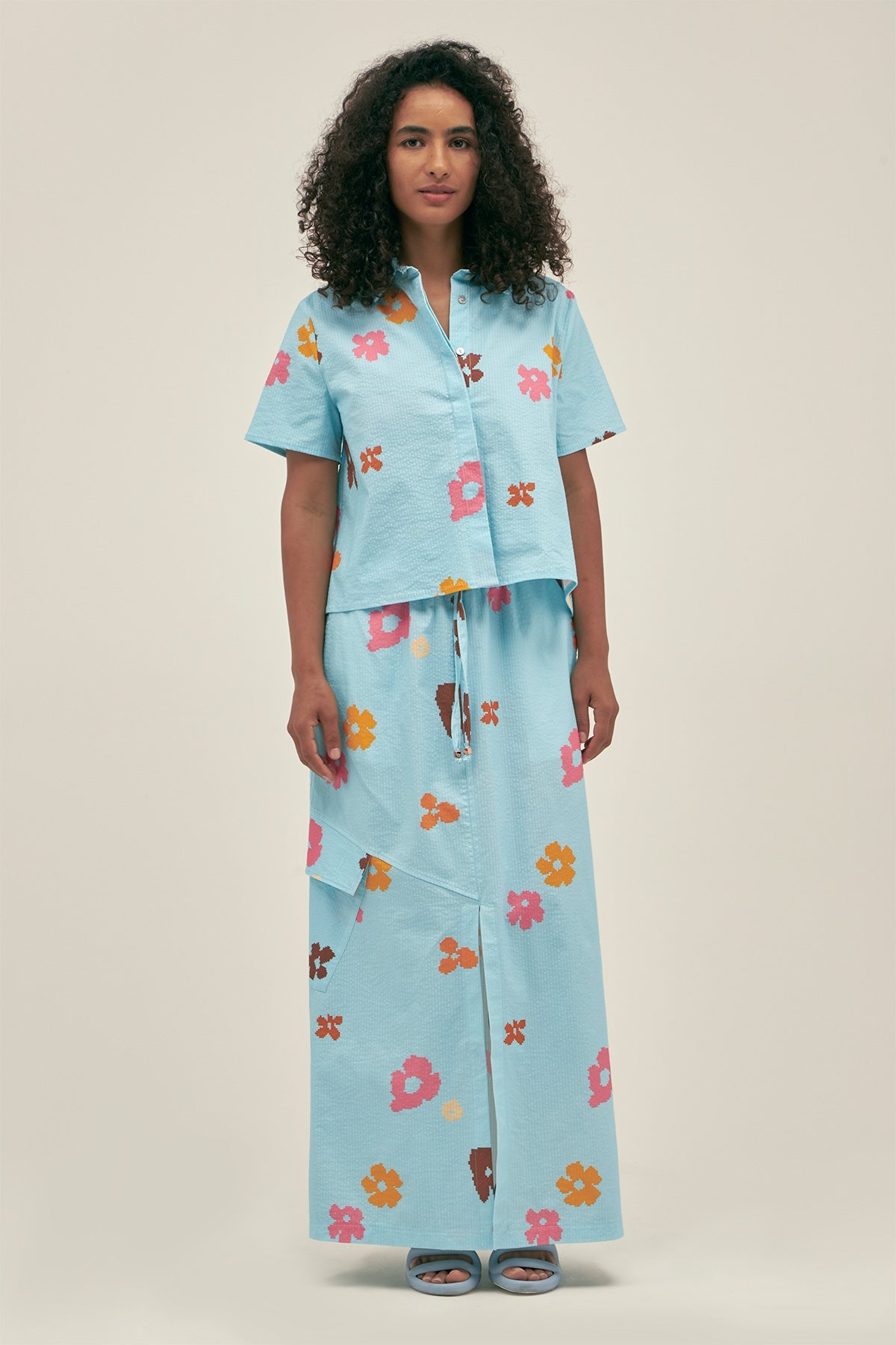 Camisa Manga Corta Poppy Sky - Polonio