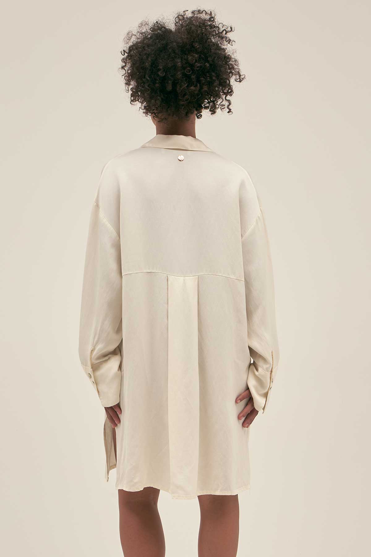 Camisola Larga Marti Crema - Polonio