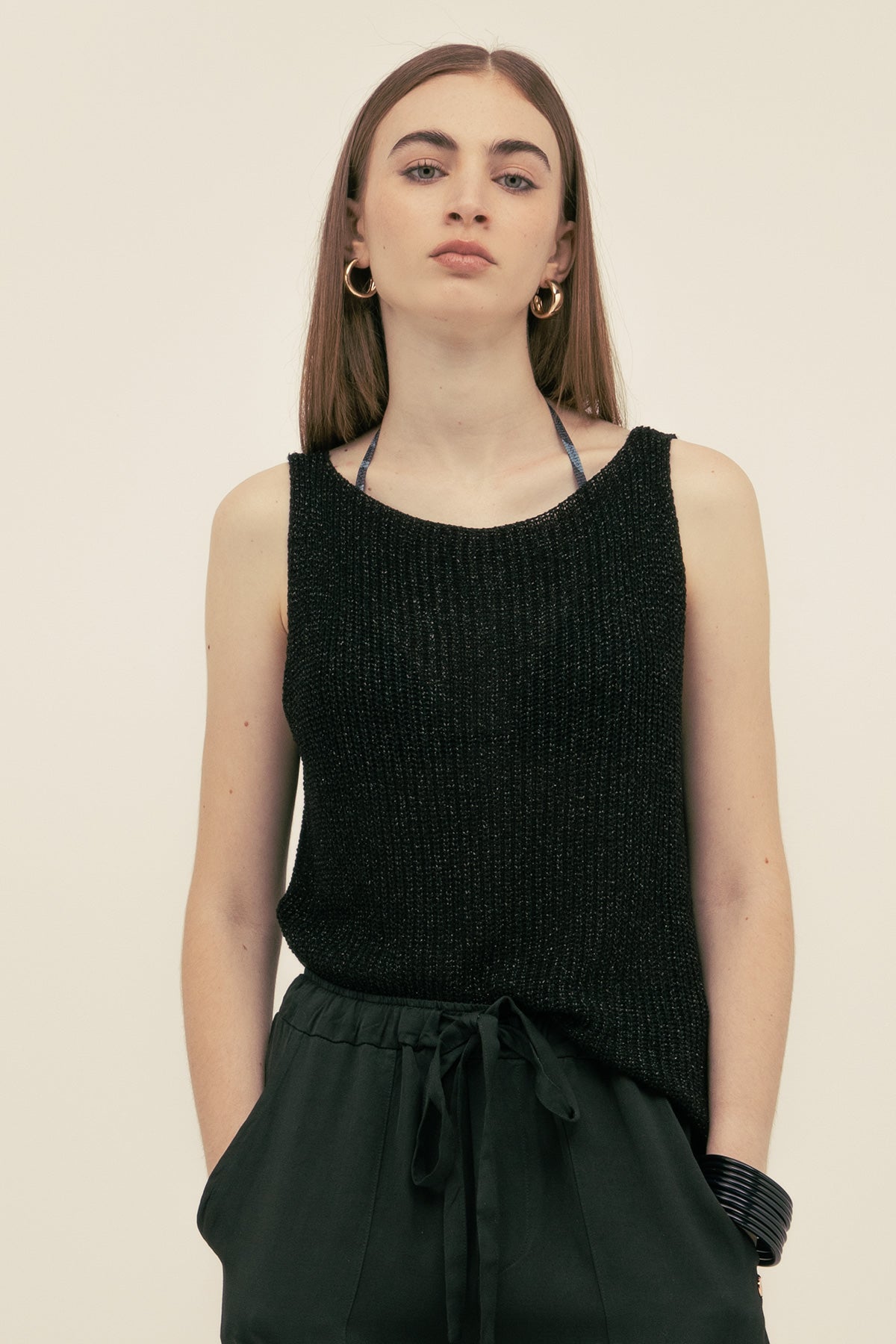 Top Tejido Eli Lurex Negro - Polonio