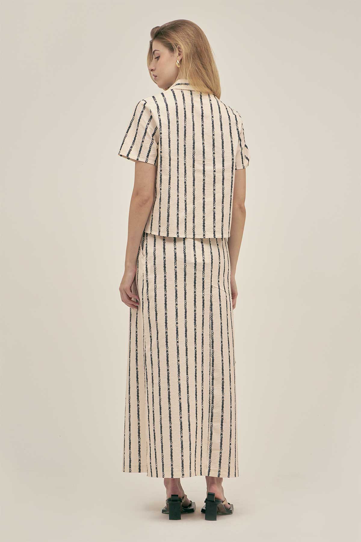 Falda Amelie Floral Stripe - Polonio