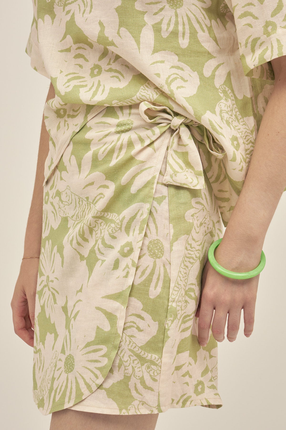 Falda Lino Jungle Green - Polonio