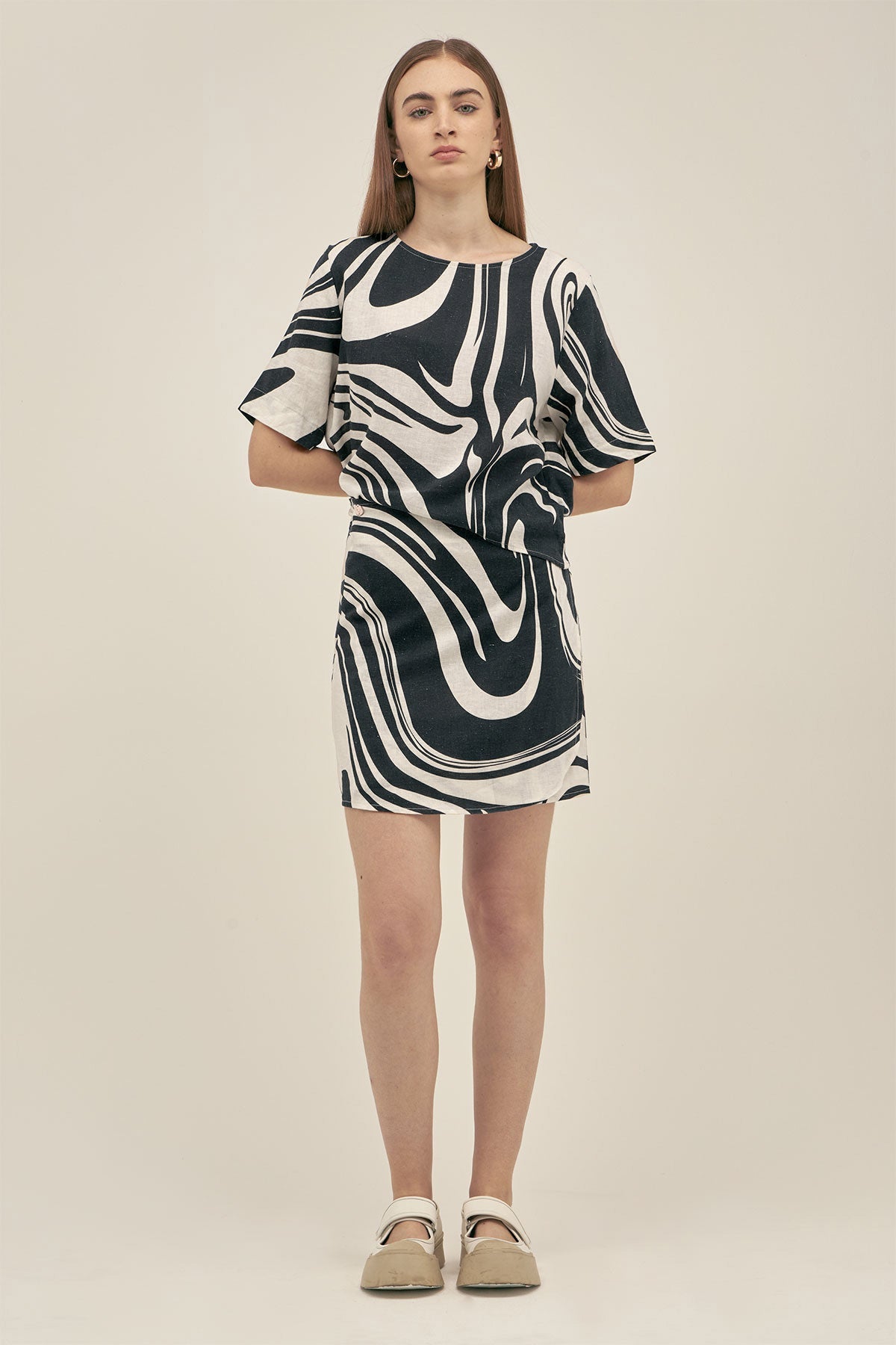 Falda Lino Marble - Polonio