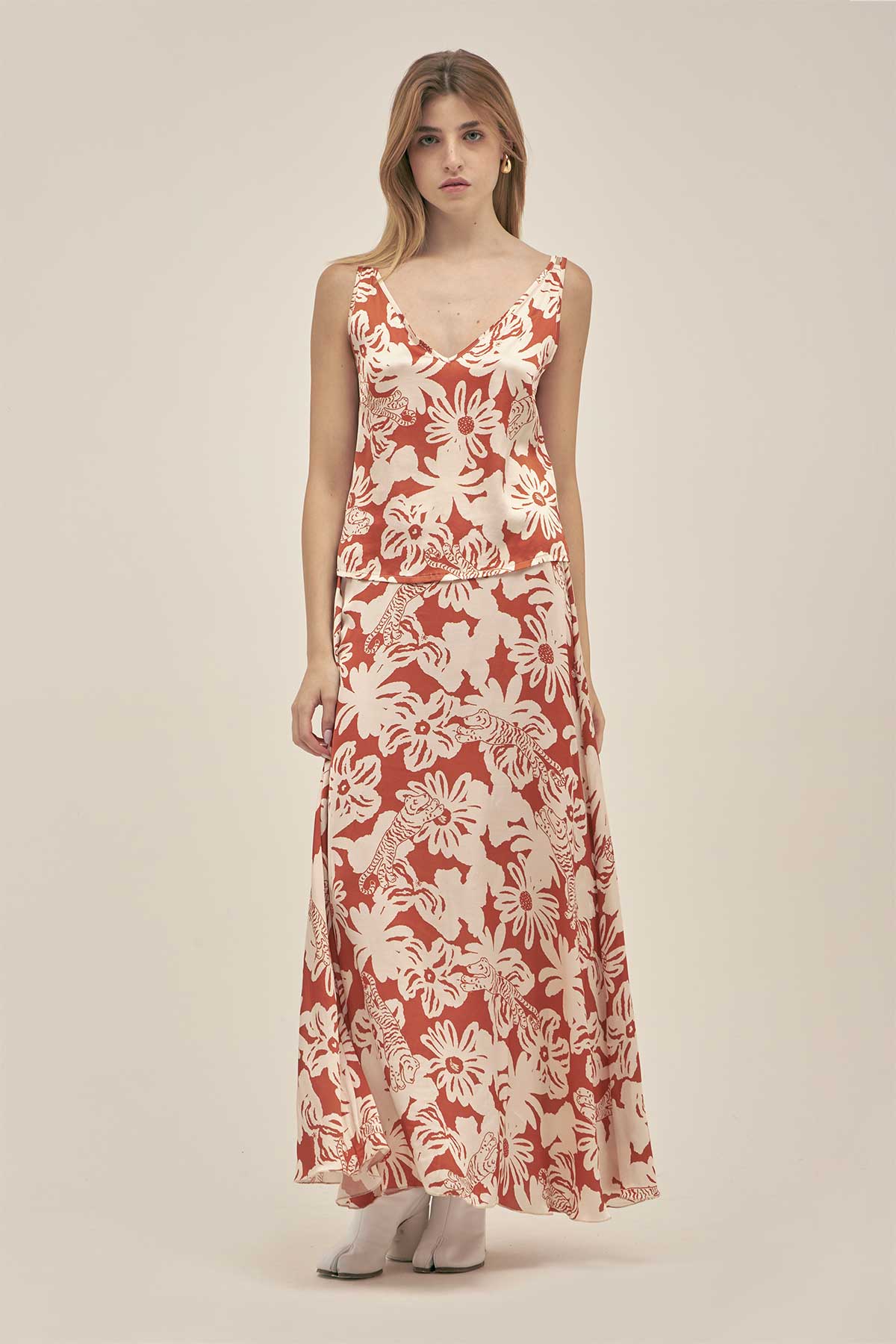 Falda Maxi Jungle Clay - Polonio