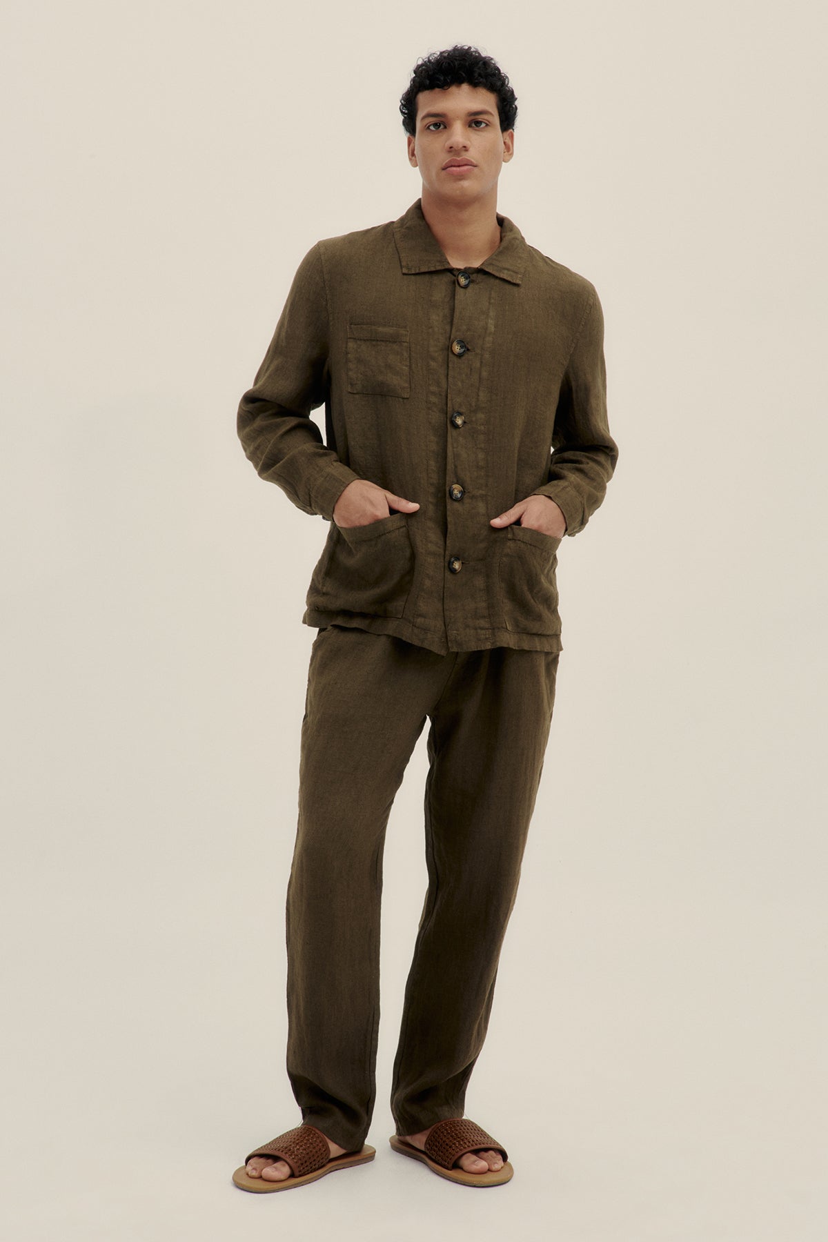 Pantalón 100% Lino Premium Verde - Polonio