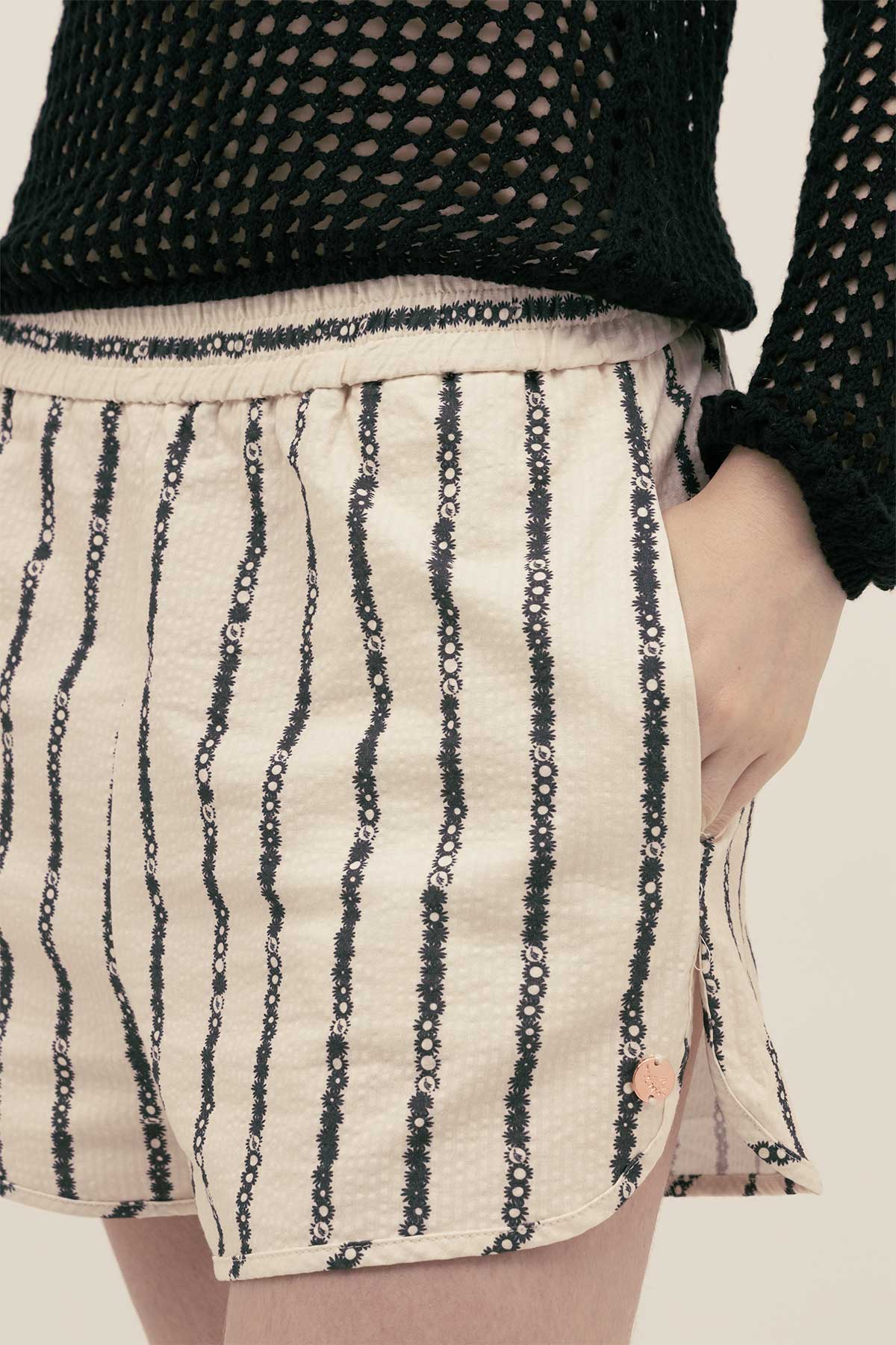 Short Michu Floral Stripe - Polonio