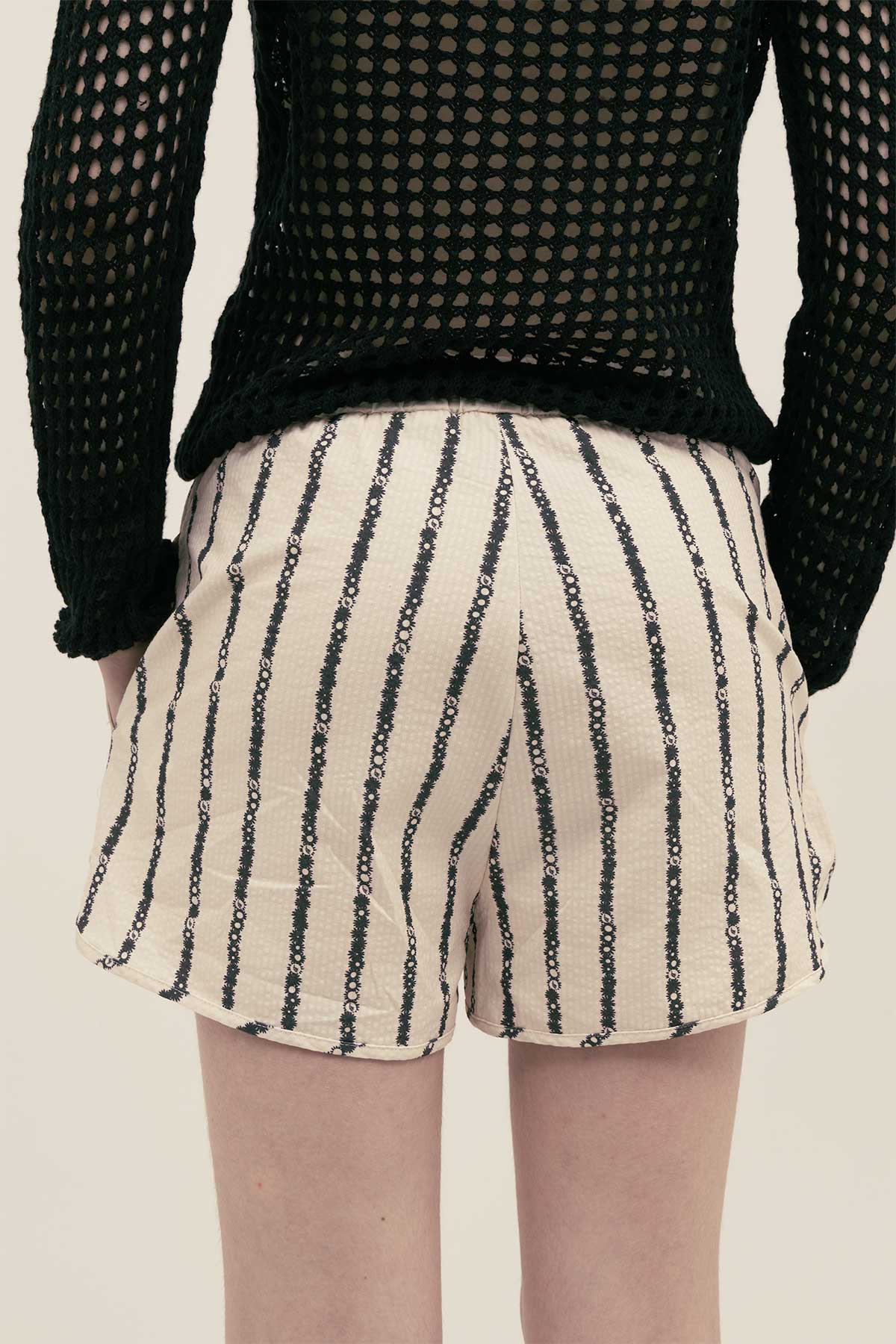 Short Michu Floral Stripe - Polonio