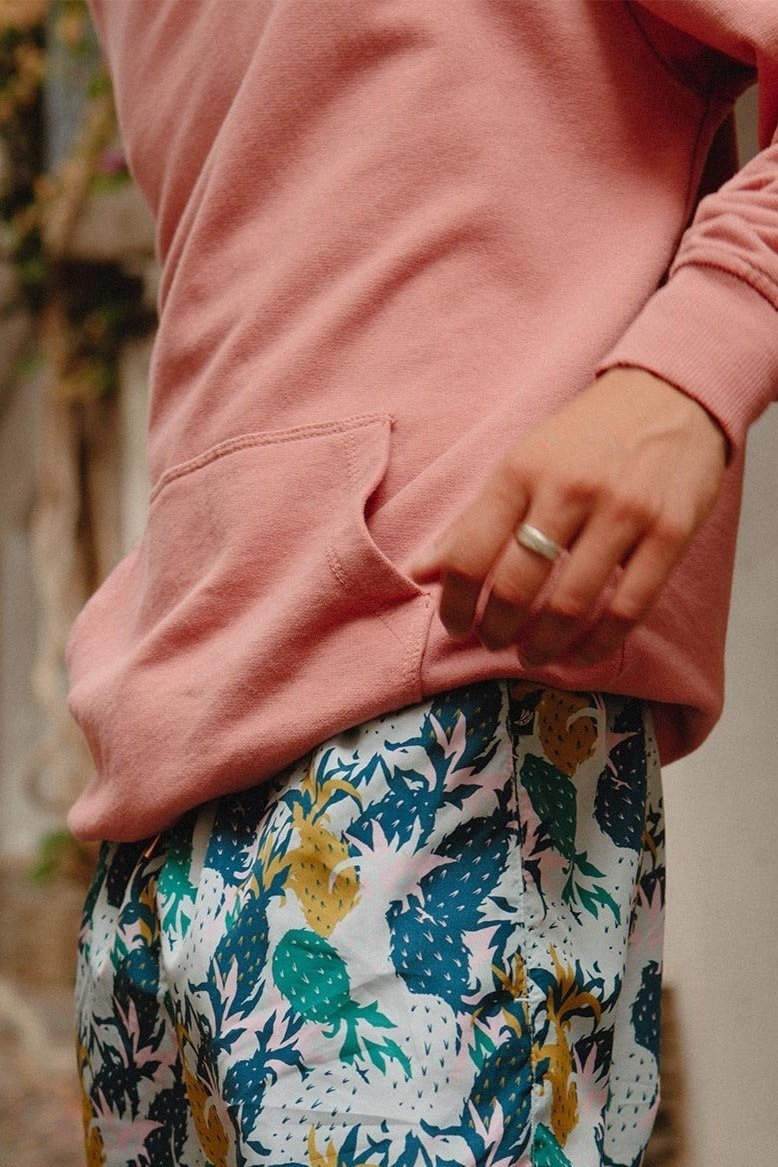 Sudadera Capucha Algodón Rosa - Polonio