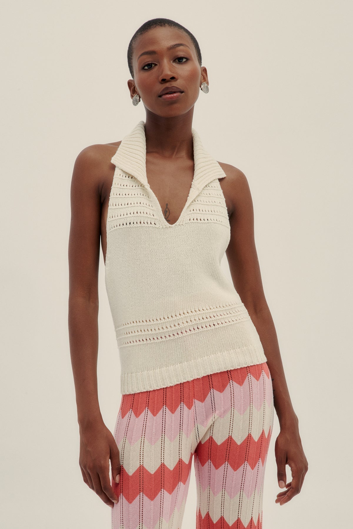 Top Halter Crema - Polonio