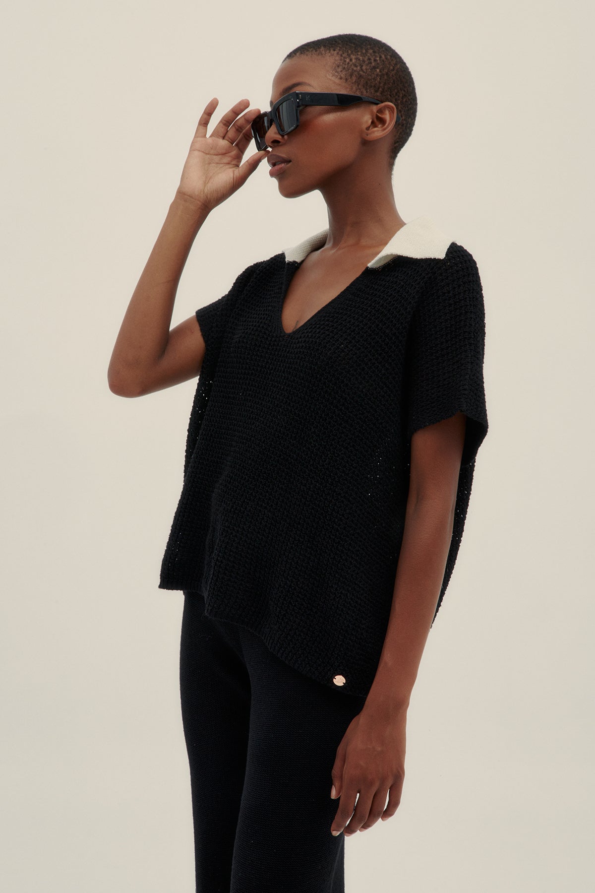 Top Tejido Lu Negro - Polonio