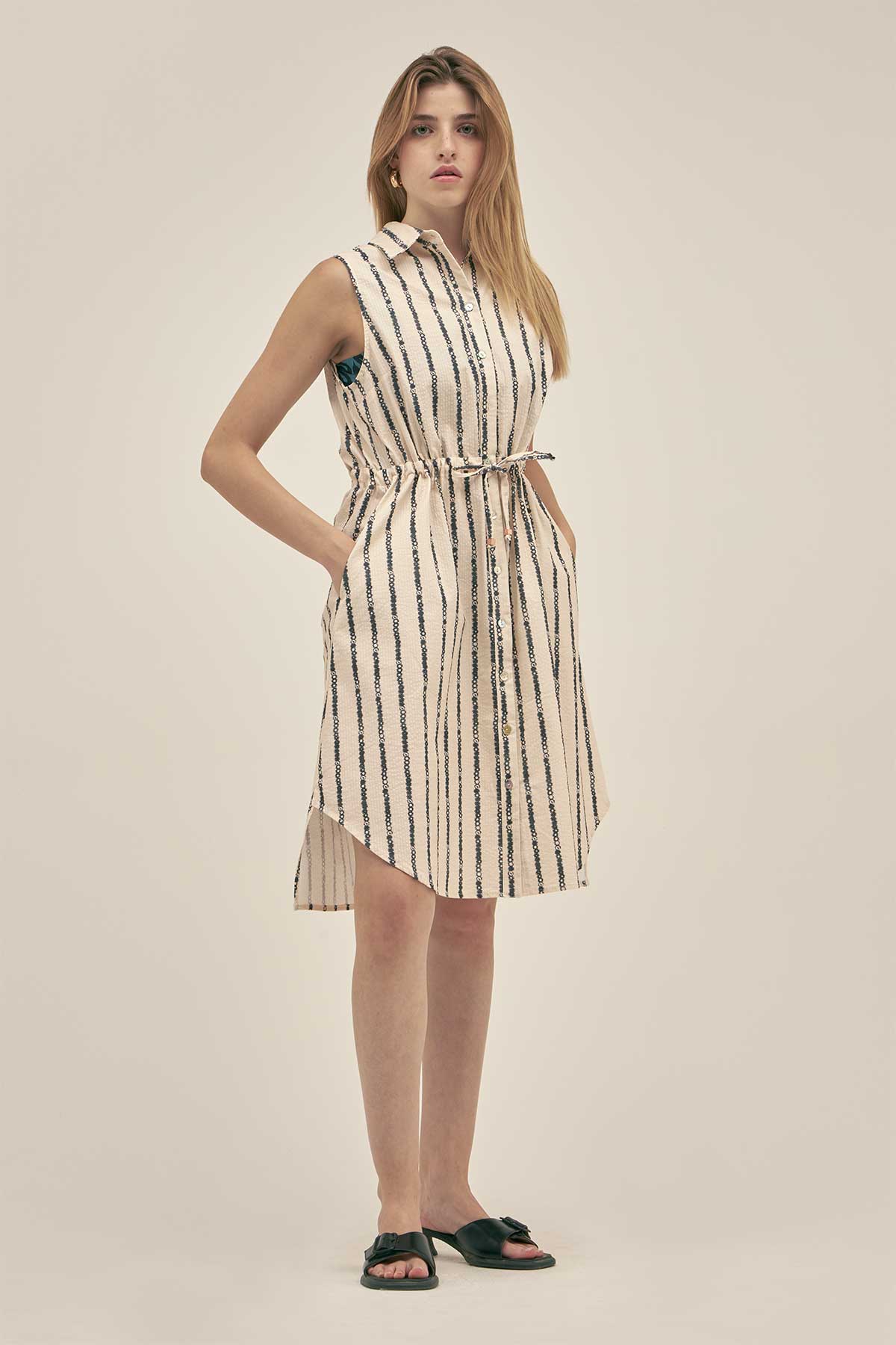 Vestido Angie Floral Stripe - Polonio